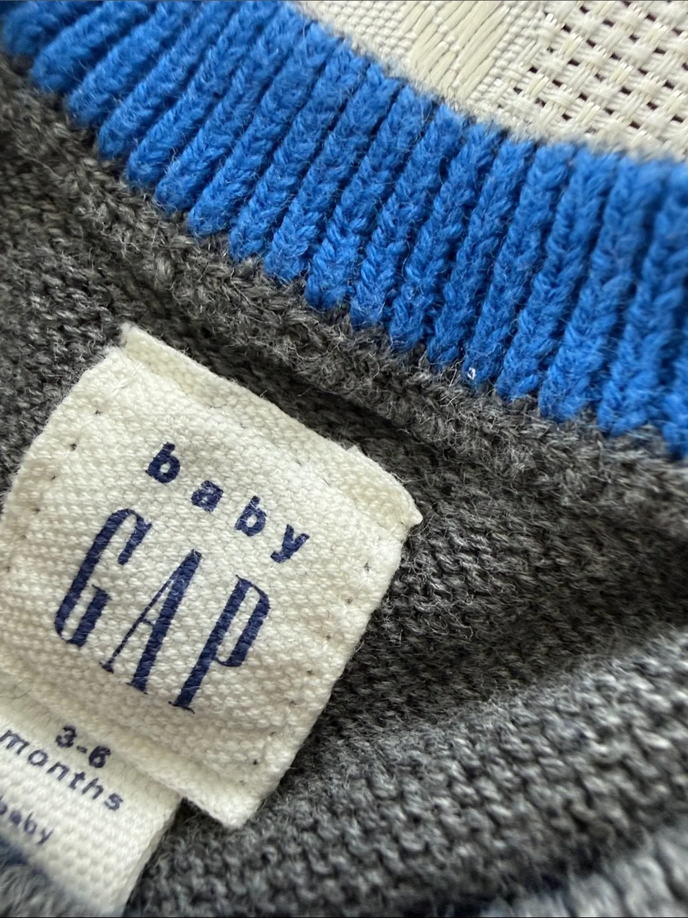 GAP Gray 3-6M One-Piece with Striped Yeti Graphic